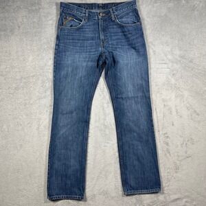 Ariat M4 Bootcut Jeans Mens 33(34)x36(34) Blue Low Rise Relaxed Fit Denim